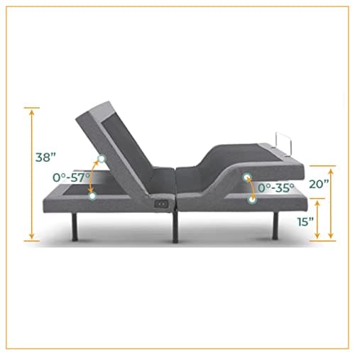 Adjustable Bed Base with Massage, Wireless Remote, and USB Ports for Queen Size Bed