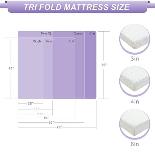 King Size Folding Gel Memory Foam Mattress Topper by MUUEGM