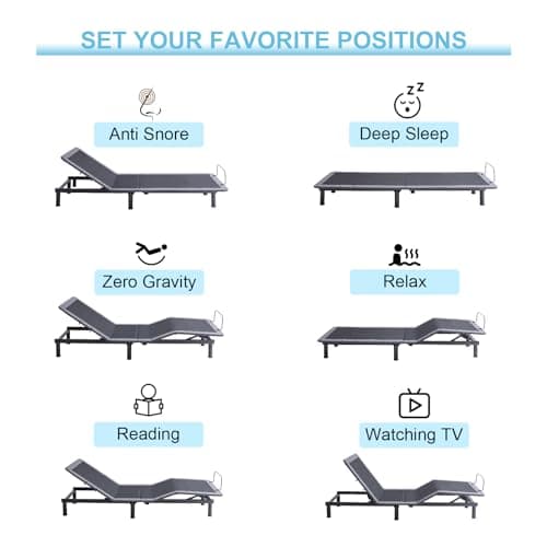Adjustable Bed Base Twin XL with Memory Foam Mattress and Massage