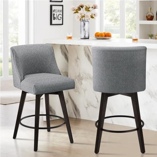 Modern 360°Swivel Bar Chairs Set of 2 for Bar, Kitchen, Dining Room