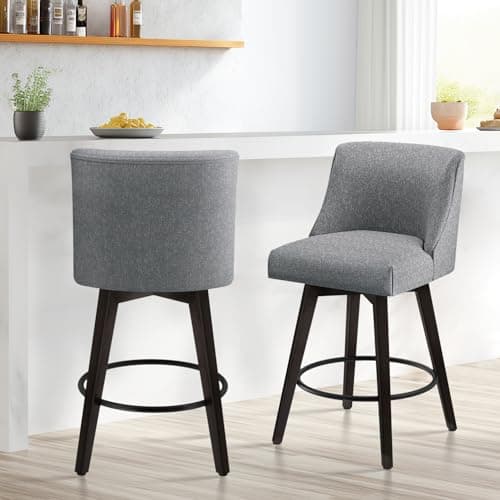 Modern 360°Swivel Bar Chairs Set of 2 for Bar, Kitchen, Dining Room