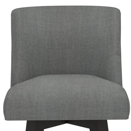 360°Swivel Bar Stools Set of 2 with Thicken Cushion Back, Fabric Upholstered, White