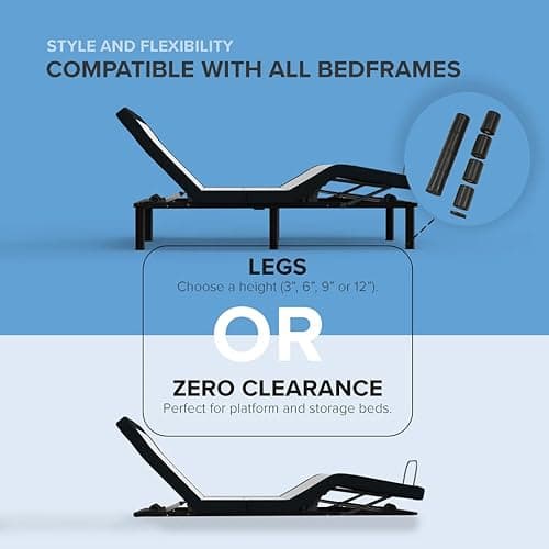 Adjustable Queen Bed Frame with Storage, Massage, Zero G, USB Charging, and Wireless Remote