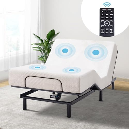 Adjustable Bed Base Twin XL with Memory Foam Mattress and Massage