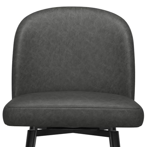 Modern Swivel Bar Stools Set of 2, High Back 30 Height with Metal Legs, Light Grey Linen Fabric Counter Height Bar Chair for Bar, Kitchen, Dining Room