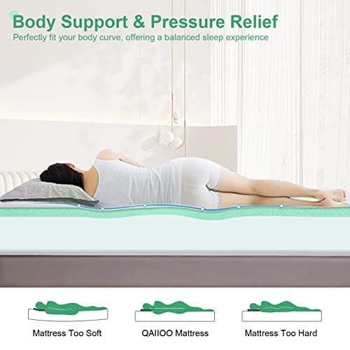 6 Inch Memory Foam Mattress Twin Size Cooling Gel Green Tea Infused Mattress for Back Pain Relief