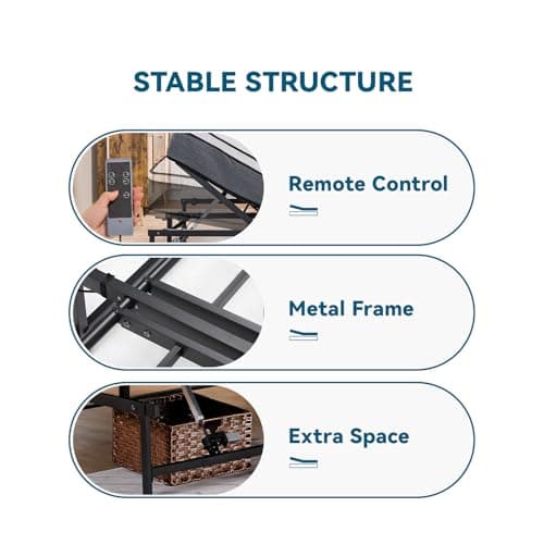 COMHOMA Adjustable Queen Bed Frame with Remote Control and Independent Incline