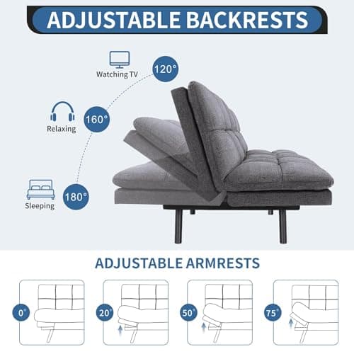 Memory Foam Futon Sofa Bed for Compact Living Spaces