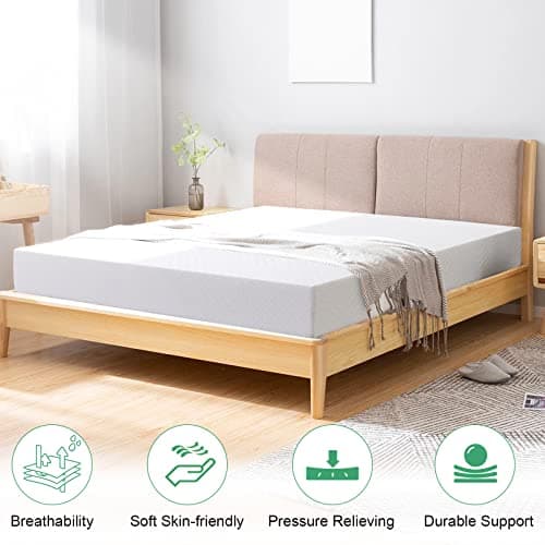 6 Inch Memory Foam Mattress Twin Size Cooling Gel Green Tea Infused Mattress for Back Pain Relief