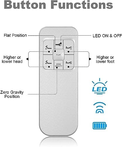 Adjustable Queen Bed Frame Bundle with Mattress and Wireless Remote, Motorized Incline, Zero Gravity - Easy Assembly
