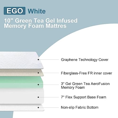 Adjustable Bed Base Twin XL with Memory Foam Mattress and Massage
