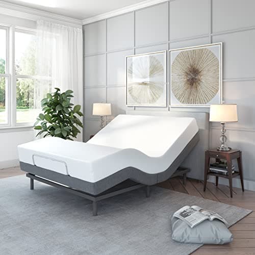 Adjustable Bed Base with Massage, Wireless Remote, and USB Ports for Queen Size Bed