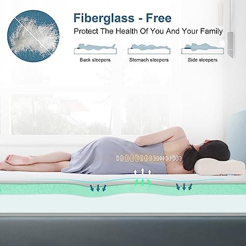 Green Tea Gel Infused Memory Foam Twin Mattress, Cooling Sleep & Pressure Relief