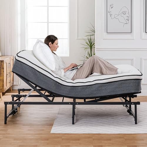COMHOMA Adjustable Queen Bed Frame with Remote Control and Independent Incline