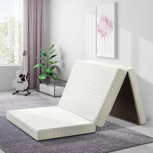 King Size Folding Gel Memory Foam Mattress Topper by MUUEGM