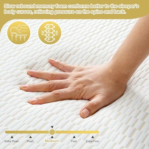 6 Inch Queen Memory Foam Tri Folding Mattress, Washable Cover, Portable Topper, CertiPUR-US Certified