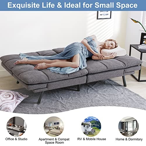 Memory Foam Futon Sofa Bed for Compact Spaces