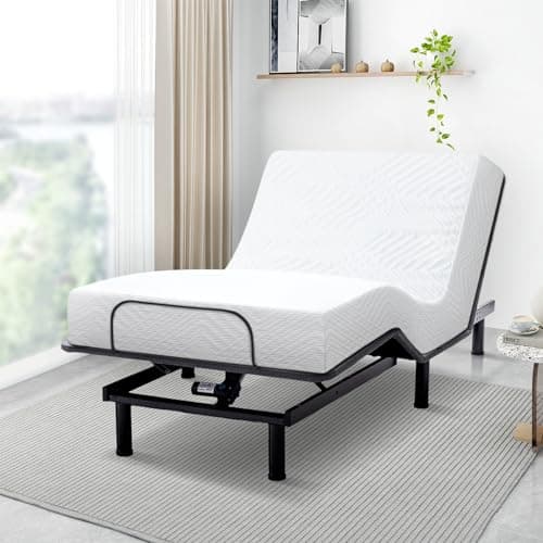 Adjustable Bed Base Queen with Memory Foam Mattress and Smart Features