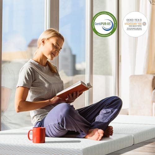 King Size Folding Gel Memory Foam Mattress Topper by MUUEGM