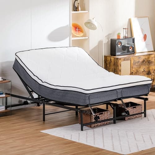 COMHOMA Adjustable Queen Bed Frame with Remote Control and Independent Incline