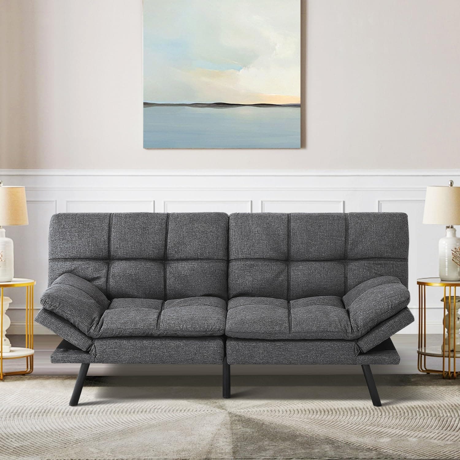 Memory Foam Futon Sofa Bed for Compact Living Spaces