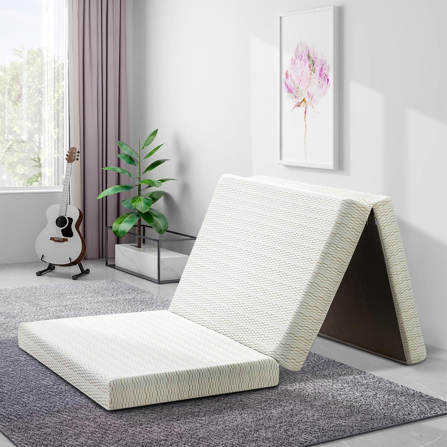 King Size Folding Gel Memory Foam Mattress Topper by MUUEGM