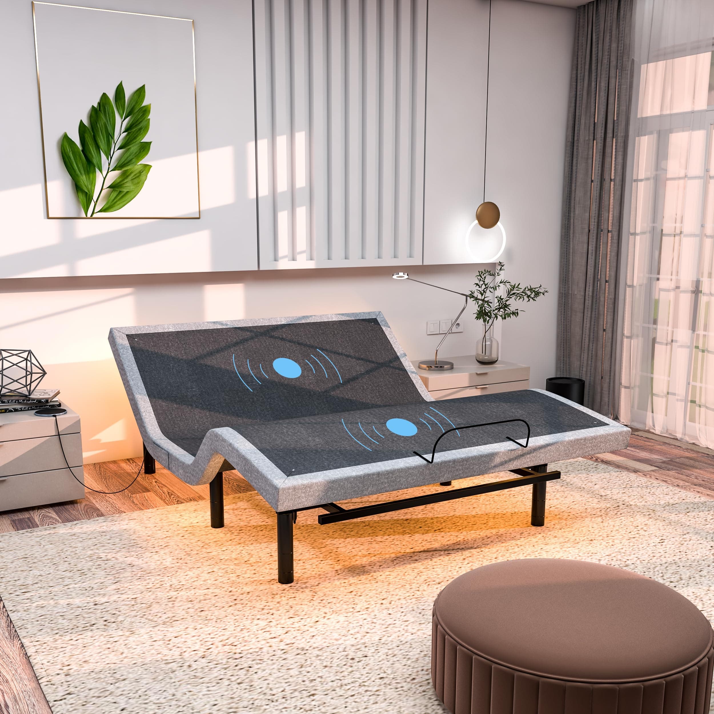 Queen Adjustable Bed Base with Massage and Remote Control